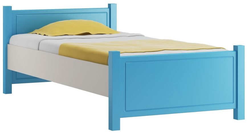Łóżko z drewna dla dziecka Igor kolor:biały+niebieski